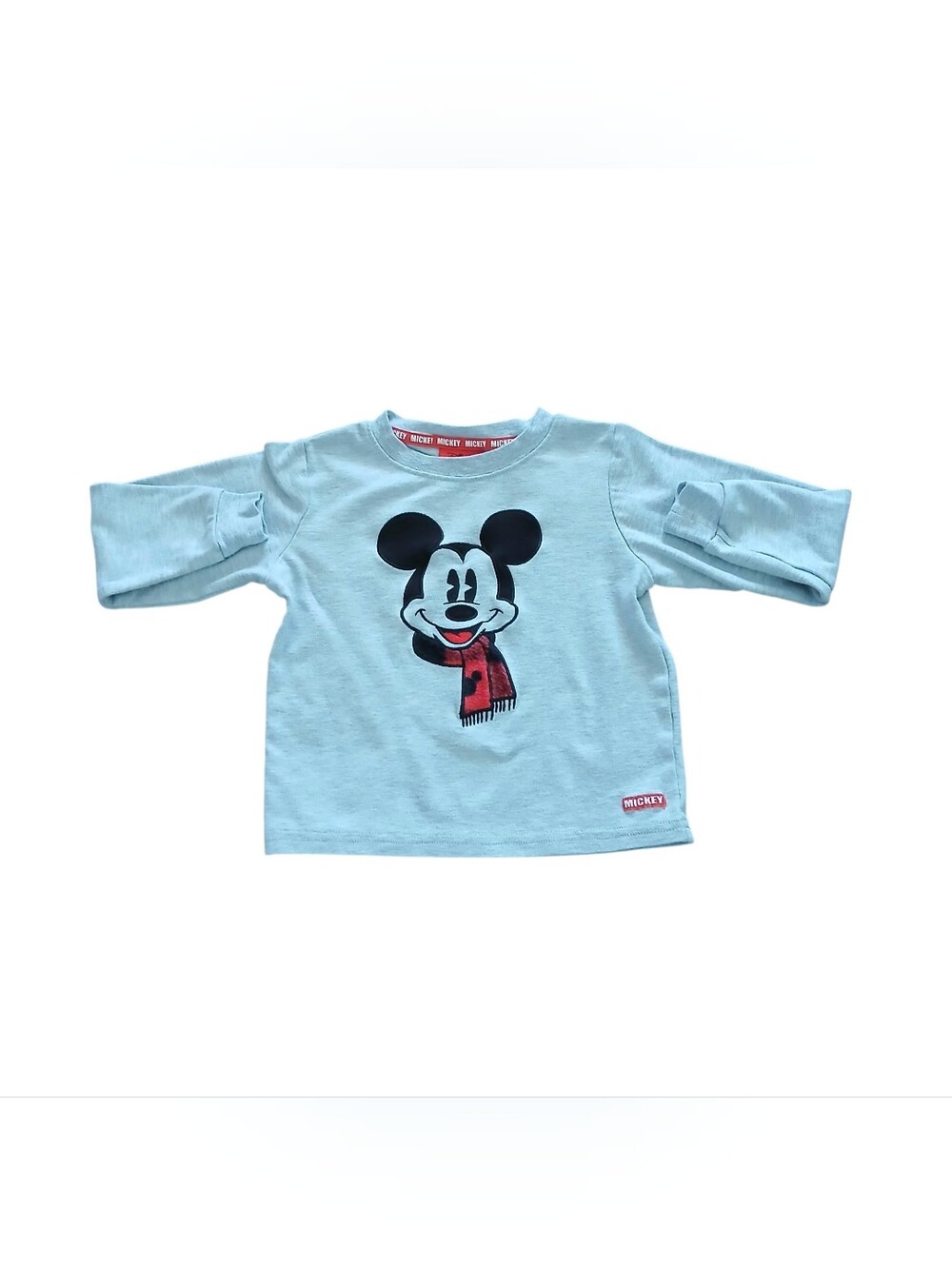 Disney Mickey Mouse Kids Winter Scarf Light Gray Long Sleeve Shirt (4/5)